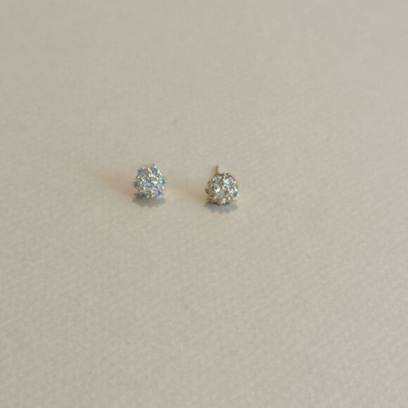 Diamond flower earrings M1000 - Picture 2 of 4